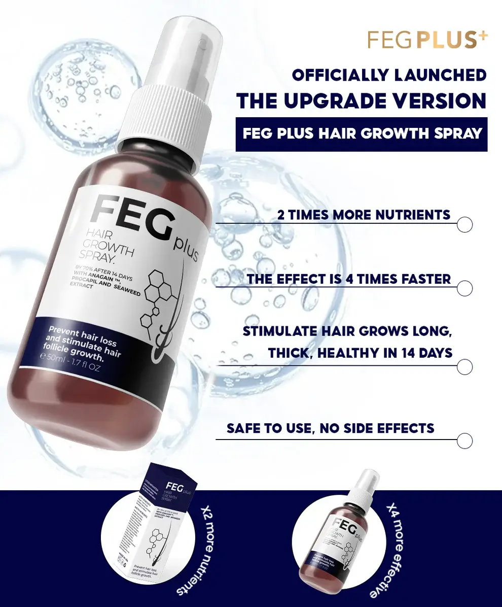 FEG PLUS Beard & Hair Growth Serum Spray Powered by Nature for Visible Results | Best Quality Hair Growth Spray - Hair Serum - 50 ml - Image 5